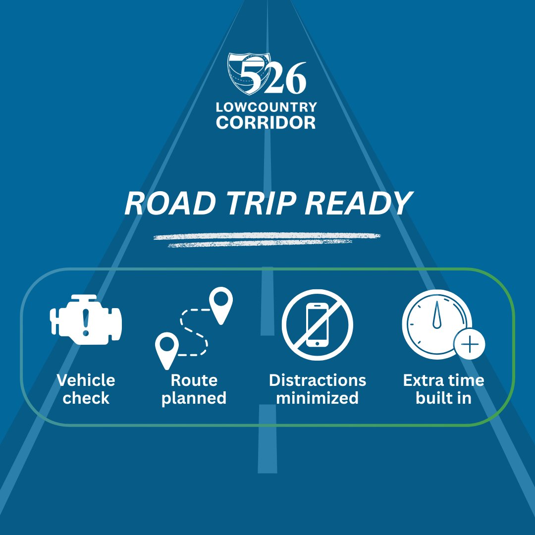 526Corridor's tweet photo. Heading out of town this spring? A little road trip prep can make all the difference. 

✅ Simple steps like checking your tires and allowing extra travel time help keep every mile traveled on I-526 and beyond safer and smoother.

#I526CORRIDOR #I526WEST #I526EAST https://t.co/dj6vByoh7q