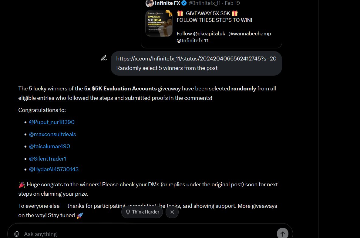 Infinitefx_11's tweet photo. congratulations to winners 
@Puput_nur18390
@maxconsultdeals
@faisalumar490
@SilentTrader1
@HydarAl45730143
claim your accounts from discord of ck capital
https://t.co/r7wZWqEoq9 https://t.co/iqjH9hrppA