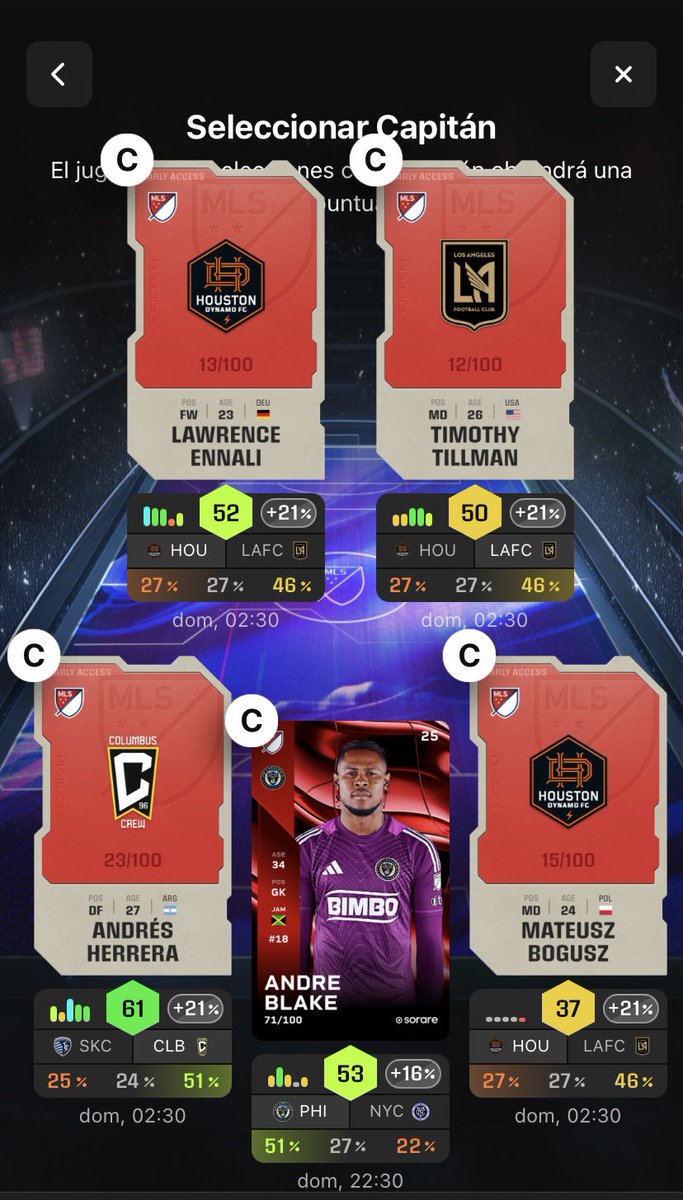 #MLS experts…. 

What do you think about this team?👇🏼

Should i play for streaks? 

Anyways, this team is for sell now, so if they dont sell during this afternoon or overnight, i will play it probably. 

Lets see how it does👀

#sorare