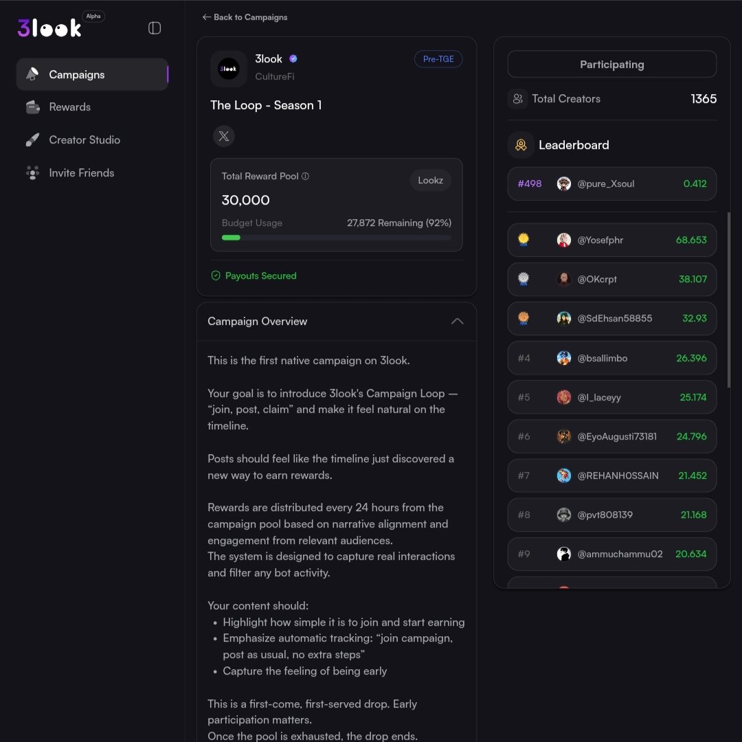 It’s crazy exploring <a href="/3look_io/">3look</a>’s dashboard right now.

Got my spot in the Alpha wave and you can feel it’s still early.

☞ But here’s why it hits different 👇

Projects scream “community first” until APIs bills show up.

Now we’re seeing:
 • APIs submission fees
 • Pay-to-post