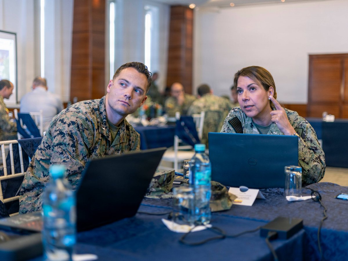 MARFORSOUTH's tweet photo. U.S. Marines and Sailors meet with the @armada_ecuador during Maritime Staff Talks in Quito, Ecuador, Feb. 26, 2026. #USMC #PartnerForces #Readiness https://t.co/7v8uRFUdEC