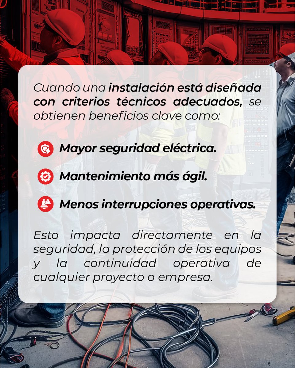 redeselectricas's tweet photo. Las instalaciones eléctricas no solo deben verse bien, deben ser seguras y eficientes. ⚡

Una buena planificación reduce riesgos, evita fallas y protege tu operación.

Si necesitas que tus instalaciones más que estéticas sean eficientes, contáctanos
👉 https://t.co/zRbV7ZYyyU https://t.co/6cCoAOcJTZ