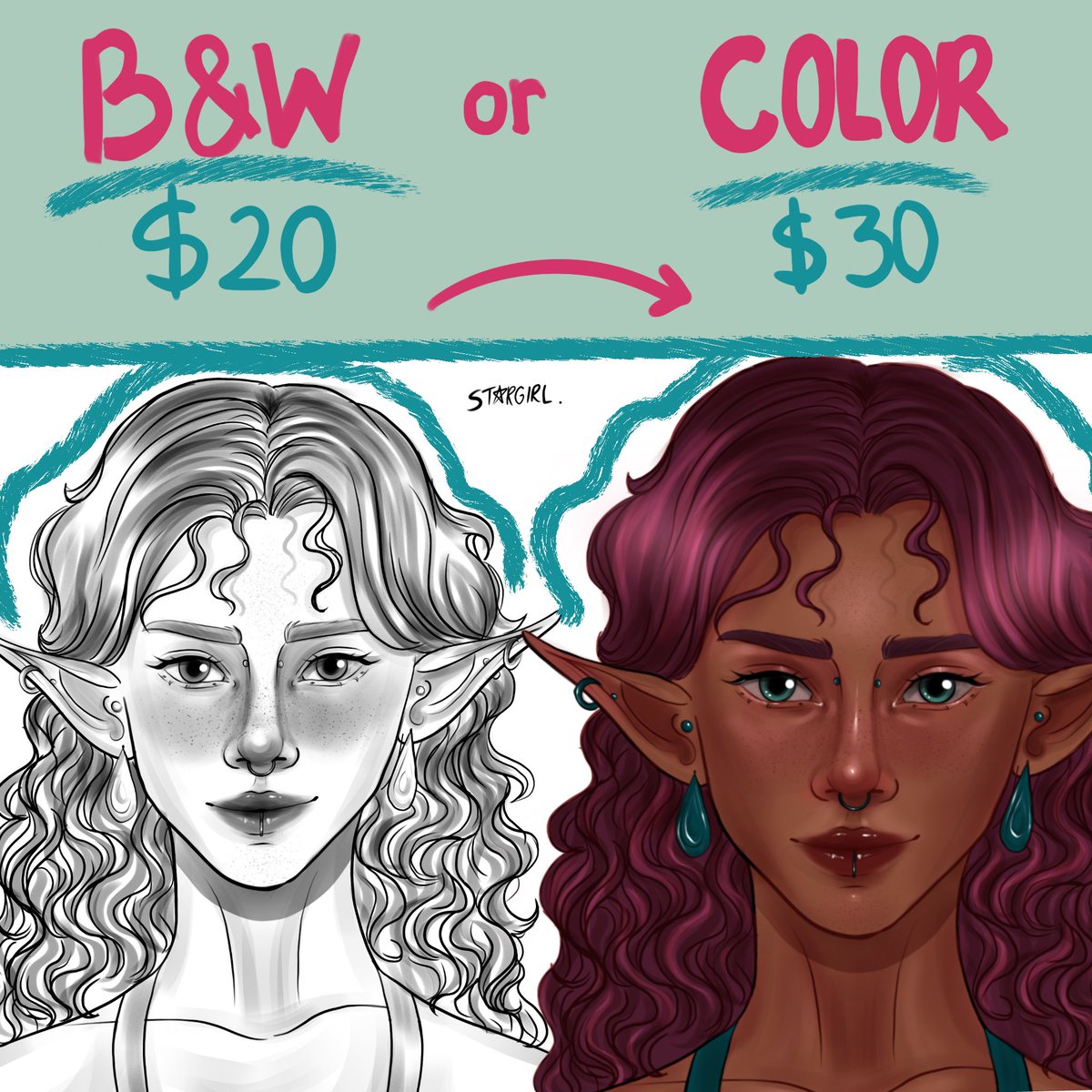 artsbyemy's tweet image. ✨ New Commission Prices ✨
Good news! I’ve updated my prices 💖

🖤 Black &amp;amp; White Bust $20
🎨 Colored Bust $30

Custom OC &amp;amp; character commissions open ✨
Grab a slot via Ko-fi 💌
#takingcommissions #opencommissions #commissionsopen #commission #slotsopen #oc #originalcharacter