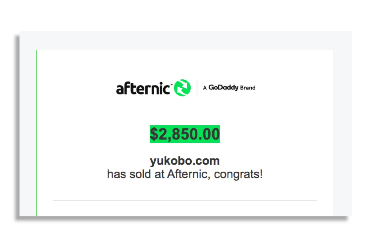 EdgyBranding.com just sold Yukobo .com for $2,850 on
<a href="/afternic/">Afternic</a> . Hand registered just over two months ago..