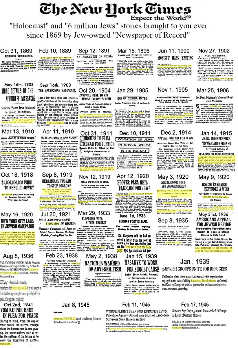 <a href="/TruthFairy131/">Lozzy B 🇦🇺𝕏</a> Ironically there were almost 500k MORE J3ws after WW2 than previous, yet somehow they convinced everyone they lost 6 MILLION people to that evil dictator Hitler's genocide camps. Or, nearly half of their GLOBAL population.

Yeah, right.
x.com/TruthFairy131/…