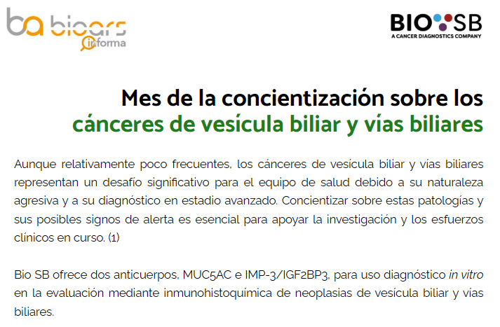 BioarsSA's tweet photo. Anticuerpos del mes de Bio SB 🧪 Cánceres de vesícula biliar y vías biliares - https://t.co/2f5b2xNWBO https://t.co/kT2XoZlZiQ