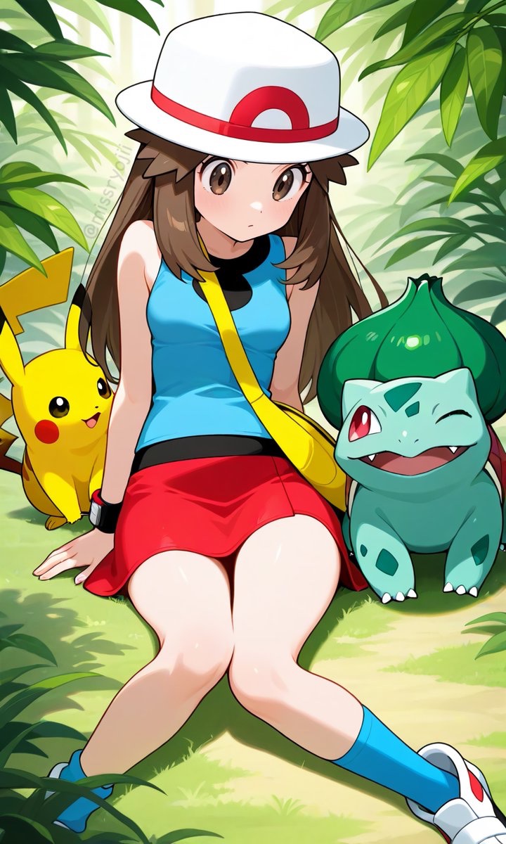 Blink! 😉
Leaf - Hoja - リーフ 
Pokémon  ポケモン イラスト SFW