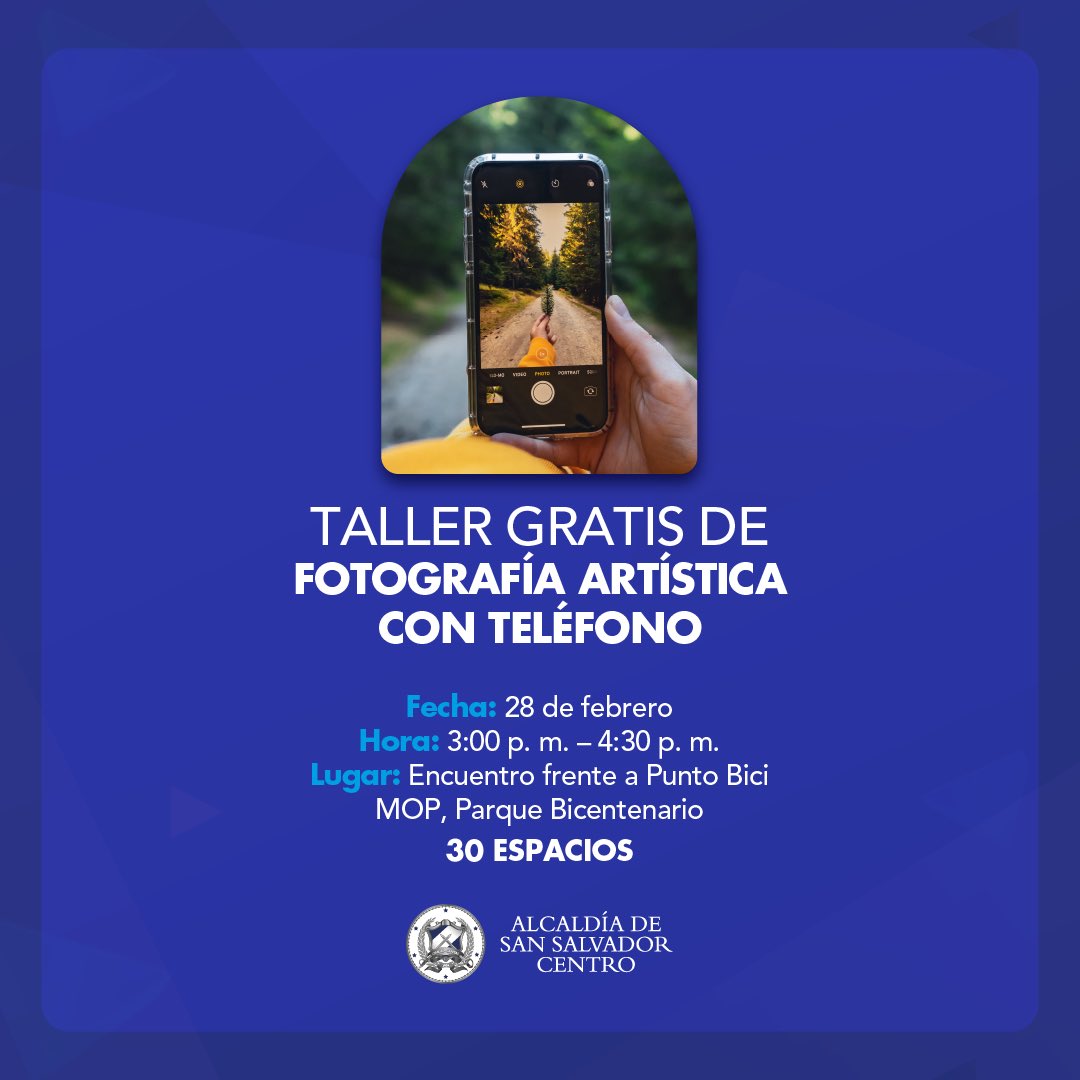alcaldia_ss's tweet photo. ¡Este 28 de febrero en el Parque Bicentenario, aprende, muévete y crea!

💐Ramo de Flores de Papel:
https://t.co/MO1tWzHe1n

📸Fotografía Artística con Celular:
https://t.co/kUl5vKW0tb

💃🏻Aeróbicos:
https://t.co/CDx6S1CLjd

⚠️Inscripción previa. https://t.co/aTreErSdk1
