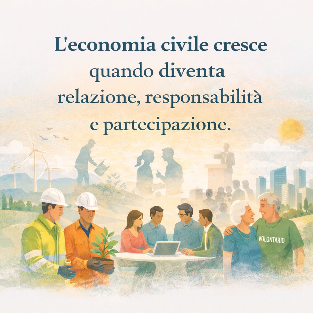 fnecfestival's tweet image. Impresa non è solo profitto.
È responsabilità, relazioni e impatto sui territori. 

🌱Diventare ambasciatori dell’Economia Civile significa costruire valore condiviso e futuro sostenibile.

📍 È questo il percorso del Festival Nazionale dell’Economia Civile.
#EconomiaCivile #FNEC
