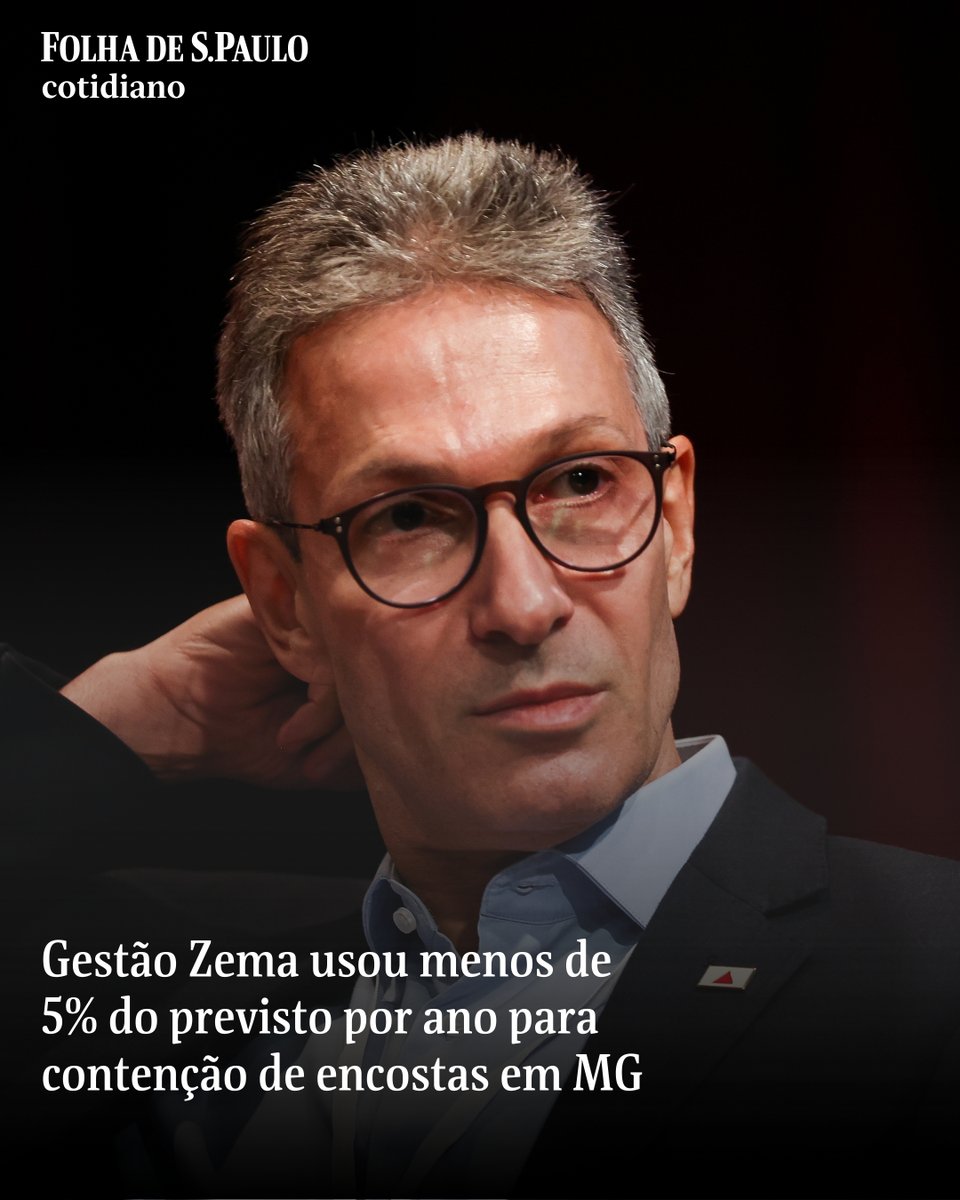 Gestão Zema usou menos de 5% do previsto por ano para contenção de encostas em Minas Gerais. OUTRO LADO: Estado afirma ter herdado conjunto de projetos paralisados e que prevê mais de R$ 100 milhões em investimentos 📲📰 mla.bs/c9a5fbae

📸Zanone Fraissat/Folhapress