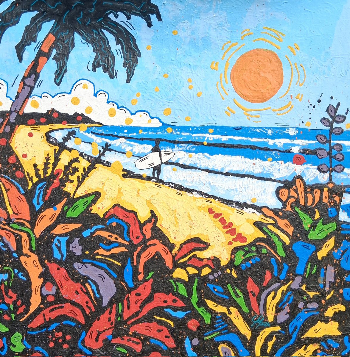 Titulo: Un sueño inverso Dimensiones: 84cm x 80cm Técnica: Acrilico sobre lienzo