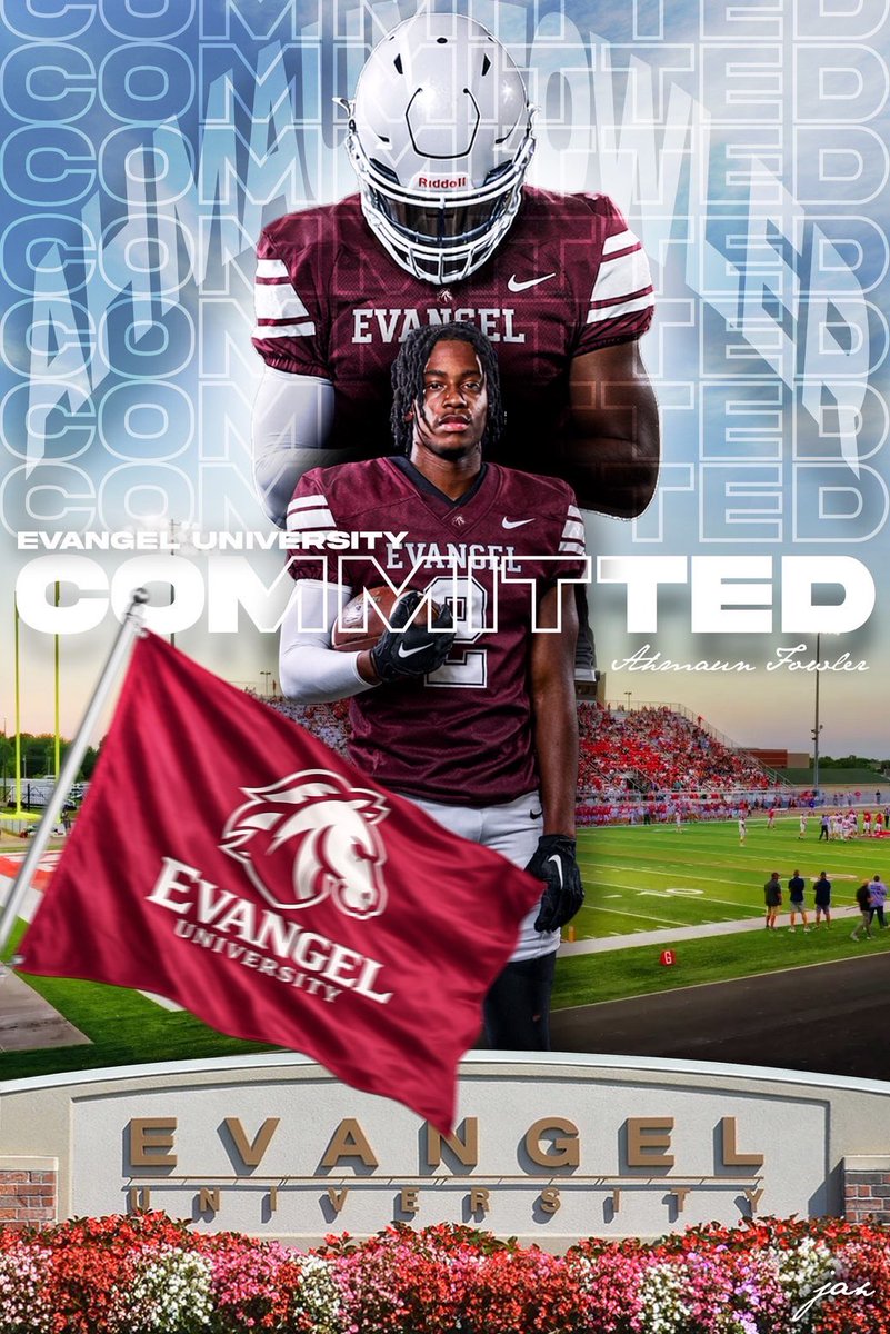 Ahmaun_Fowler's tweet photo. Blessed and excited to announce my commitment to Evangel Unversity!!
@Kpoofootball @Coach_Uber @CoachHepola https://t.co/m5xaxwzWzK