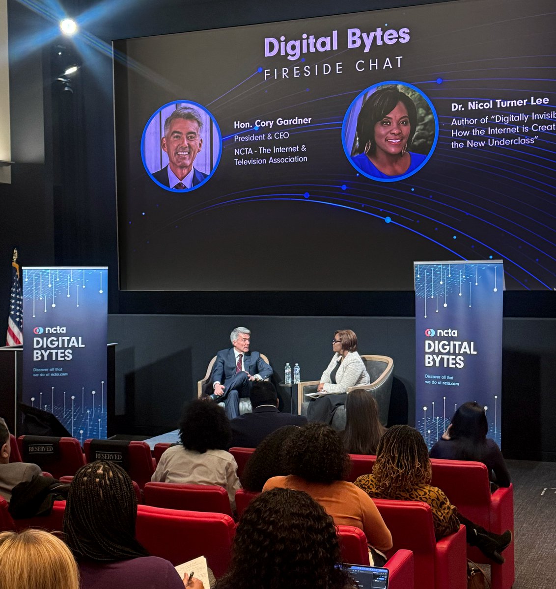 CoryGardner's tweet photo. Hosted #DigitalBytes this week with @DrTurnerLee. We covered broadband, spectrum, Wi-Fi, and AI — and what it will take to keep innovation strong and access growing.
Grateful to @mmtconline's Robert Branson and @MANANational's Amy Hinojosa for adding to the discussion. https://t.co/ckFQCXNrLb