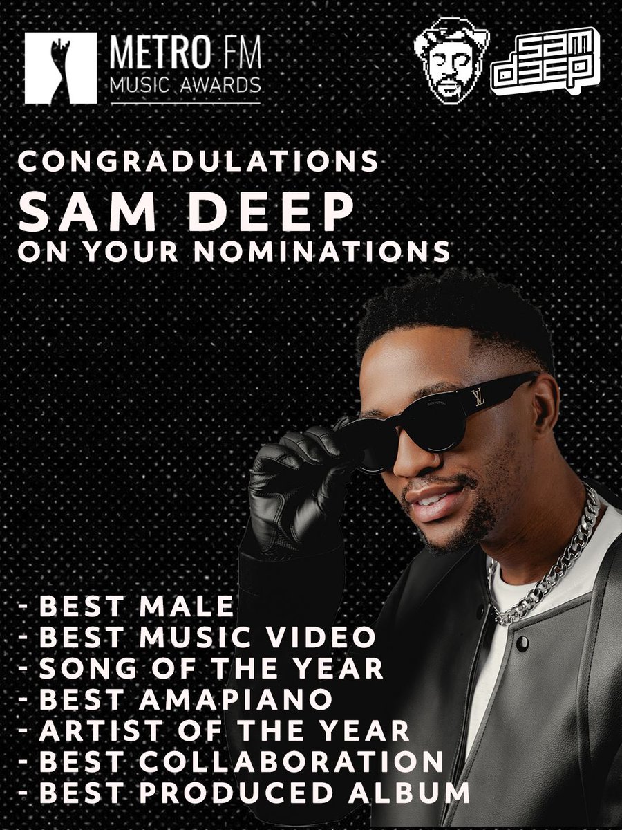7 Metro FM nominations 🤍
I’m honestly speechless. Thank you to everyone streaming the music, supporting the shows, and believing in the vision. This is bigger than me.

To every collaborator, producer, vocalist, and supporter — we did this together.
Now let’s bring it home 🏆