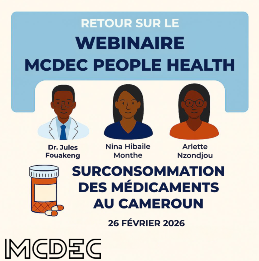MCDEC2's tweet photo. 🌍 MCDEC People Health – Webinaire du 26 fév. 2026
Focus sur un enjeu clé : 👉 la surconsommation des médicaments au Cameroun.
Causes, risques &amp; solutions concrètes au cœur des échanges avec experts et institutions.
📄 Présentation👉
https://t.co/bXtQ6SFSlz https://t.co/sMhuz1N6d1