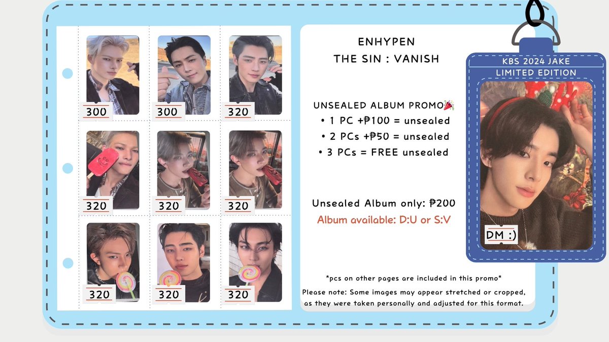 Lofvingyou's tweet photo. wts lfb!!!
ENHYPEN THE SIN:VANISH PCS!!!
prices tagged on the photo :)

- prio payo/ dop 1 week
- fresh pull/ mint condi
- loc: sjdm, bulacan

dm if inch!!! have d:u and r:udd pcs din if inch :)

🔖s:v sv hee niki jake sunoo jungwon jay won hoon sunghoon ni-ki heeseung on hand en https://t.co/dzmMHezX6m