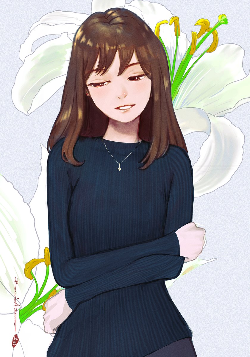 Flower Series — White Lily
Deep Blue and Charcoal with a White Lily

#WhiteLily #Illustration