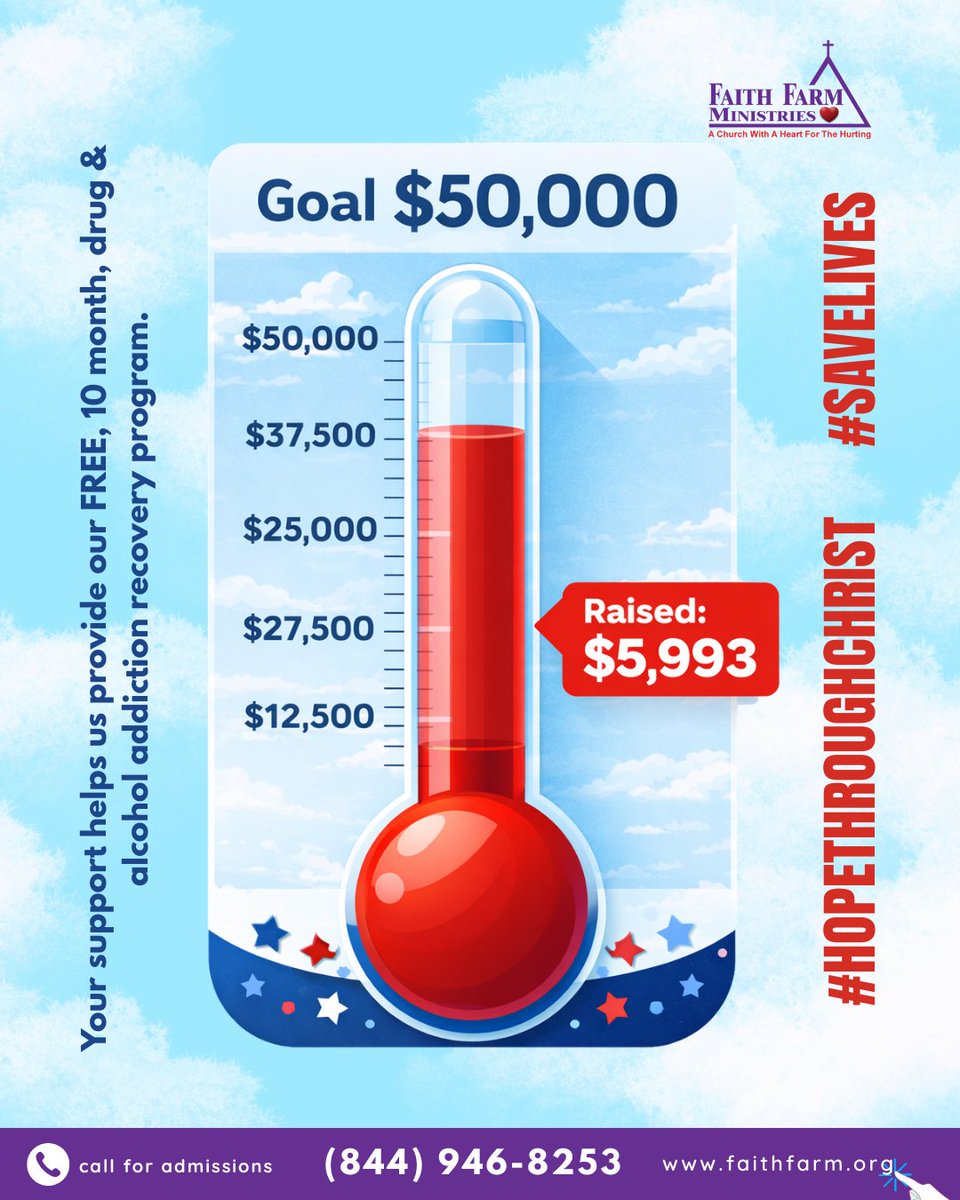 FaithFarm's tweet image. Over 93,000 lives were lost to overdose in one year. 💔
Faith Farm provides a FREE 10-month faith-based recovery program for those out of options. Your support gives hope, healing, and a second chance.
Donate here:
 wl.donorperfect.net/weblink/WebLin…
#FaithFarmMinistries #EndAddiction