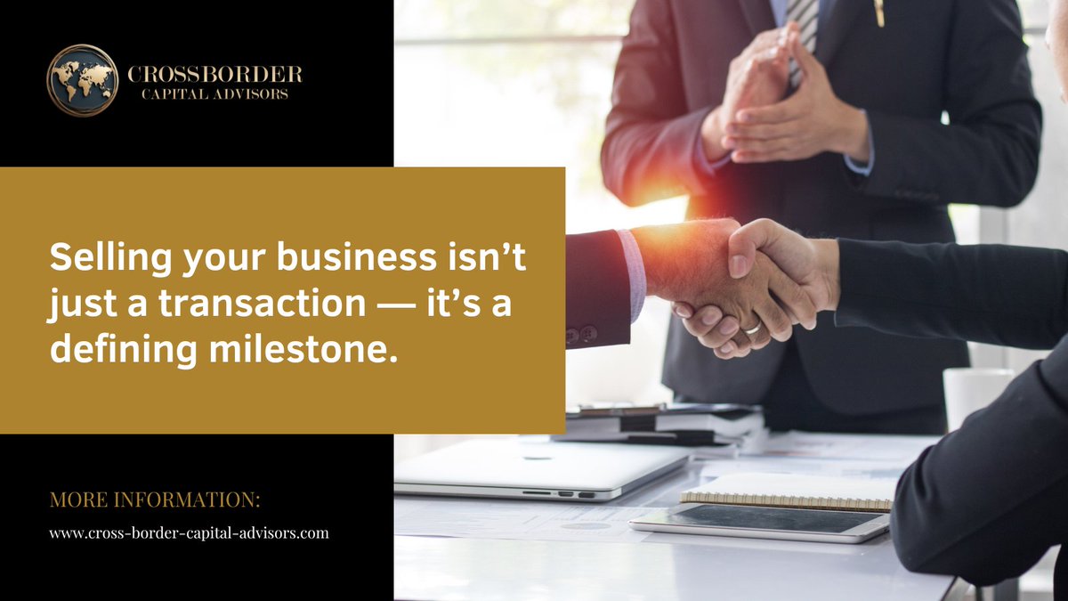 cbc_advisors's tweet photo. Selling your business is more than a transaction — it’s a defining milestone.

With our legacy in Cross-border Investment Banking and International Business Sale Advisory, we meticulously curate every sale to align with global market trends and position your business for optimal value.

From strategic positioning to international buyer outreach, we ensure your exit is structured, seamless, and value-maximizing.

Visit: https://t.co/raiQjcwkdJ

#BusinessSale #CrossBorderM&A #InvestmentBanking #GlobalAdvisory #ExitStrategy #CBC_advisors