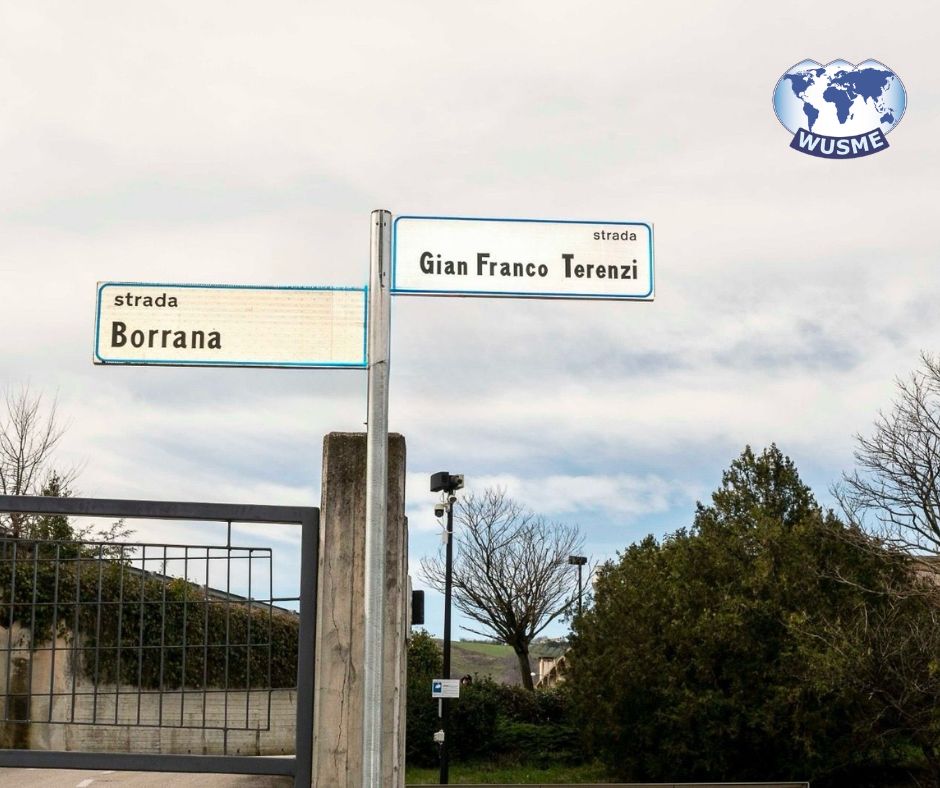 WUSME_ORG's tweet photo. On Saturday, February 21, the official ceremony was held to dedicate a section of a street to Gian Franco Terenzi, a prominent figure in the entrepreneurial and institutional life of the Republic of San Marino and historic President of WUSME. https://t.co/7lHgQRnNty