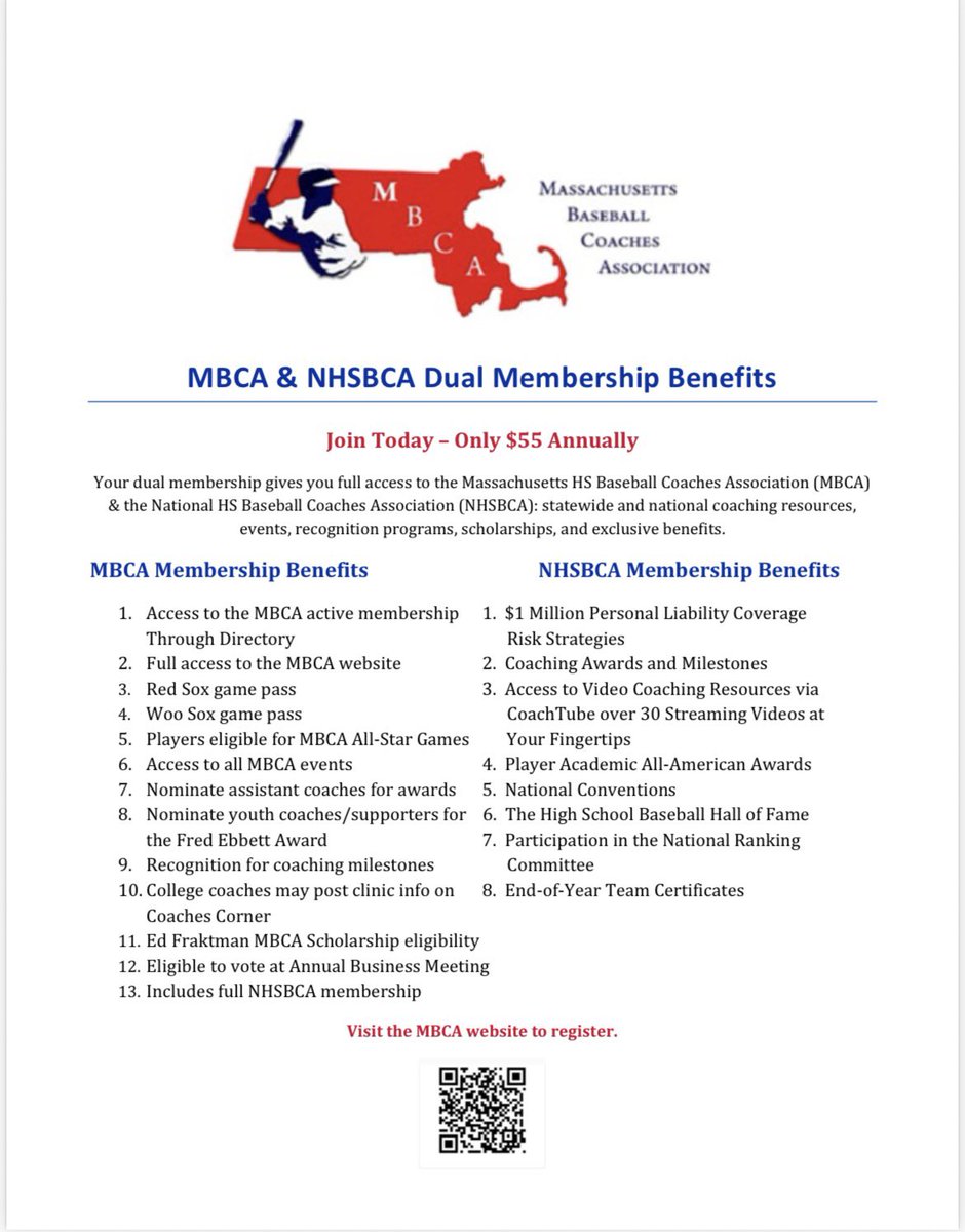 With the Mass HS ⚾️ season rapidly approaching &amp; as <a href="/Barnaby18/">Richard Barnaby</a> said, I’d highly recommend that baseball coaches from every level consider joining this organization. The MBCA has it all, professional development, player recognition, networking, and advocacy for the game . <a href="/MassBCA/">MBCA</a>