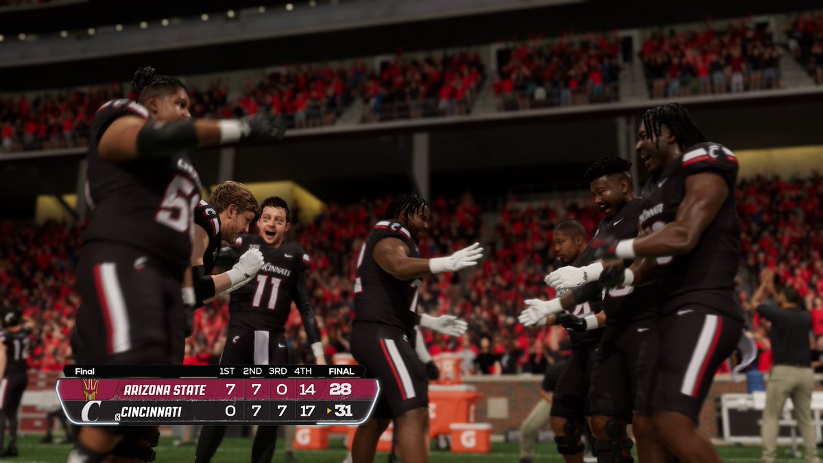 CoachKelce's tweet photo. A nail biter all game long but it's another UC W and that's 7 in a row! Could be more proud of what this group showed today in the 4th quarter!

Game Ball - Ethan Grunkemeyer, 273 passing yds and 4 TDs!
#KelceBall https://t.co/FEslxiTlxV