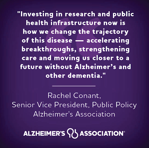 #ICYMI: We shared some big news for the fight to #ENDALZ! Increased federal funding will boost dementia research &amp; strengthen public health efforts nationwide. Thank you to our advocates &amp; bipartisan congressional champions for making this progress happen. bit.ly/4tT9QpH