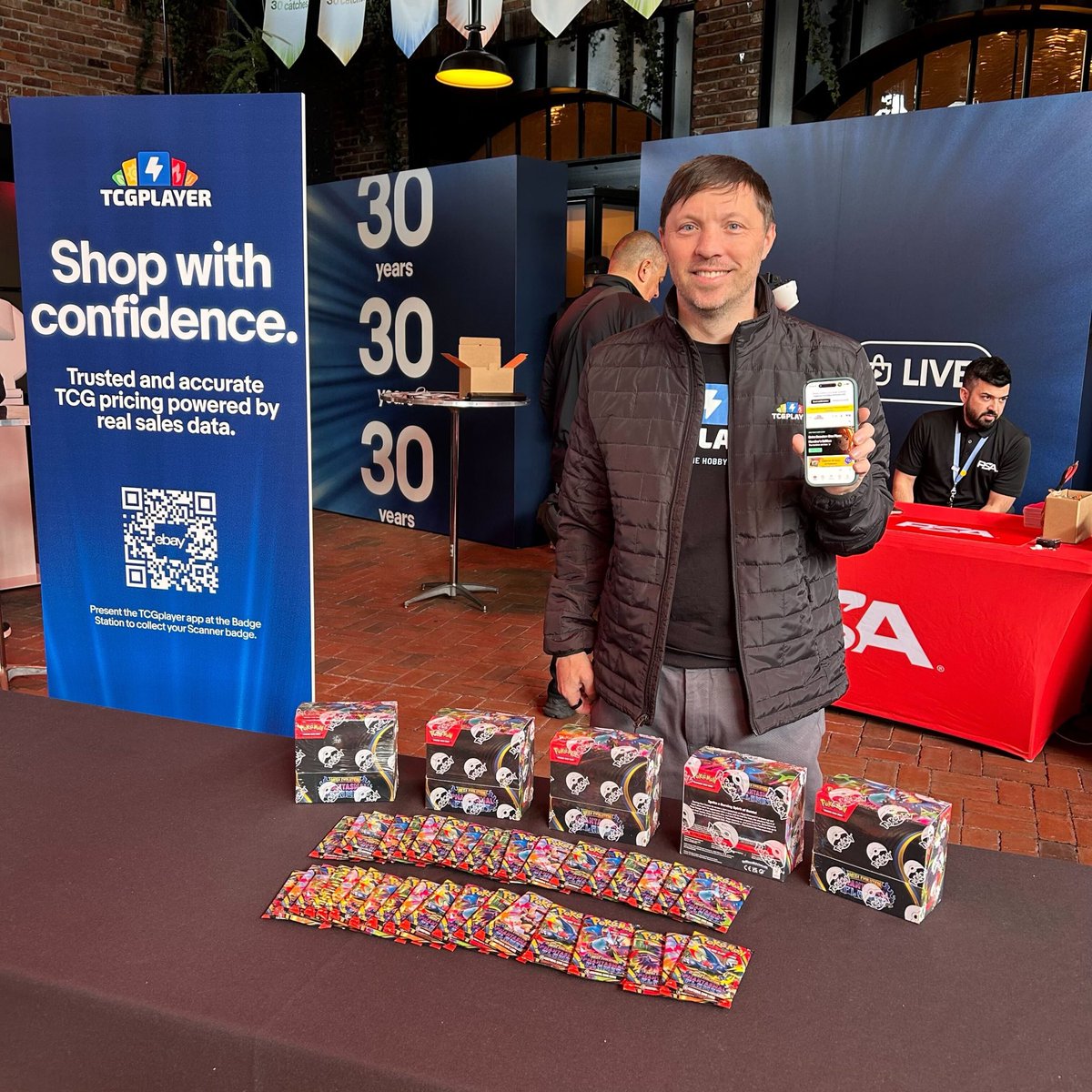 TCGplayer's tweet photo. We’re at the #Pokemon30thAnniversary celebration in NYC, and we’ll share some of the awesome sights and updates throughout the day! It’s calm now but that definitely won’t last long… https://t.co/i8AVMfO26H