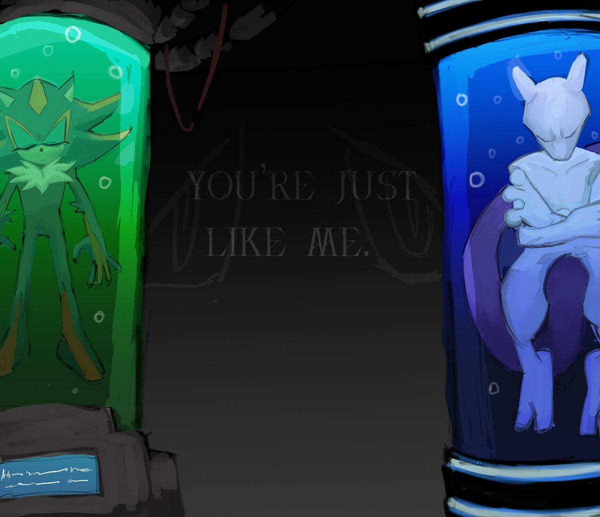 Calciummarks's tweet image. Doodle again #ShadowTheHedgehog #mewtwo