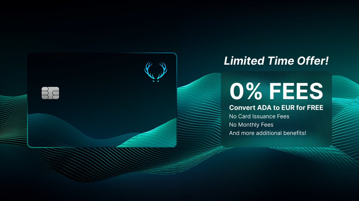 🚨0% fees. Real crypto spending. Limited time.

The Gero Card lets you spend ADA anywhere while your funds stay non-custodial.

👉For a limited time until August:

• Convert ADA → EUR for FREE
• No card issuance fees
• No monthly fees
This is one of the most competitive