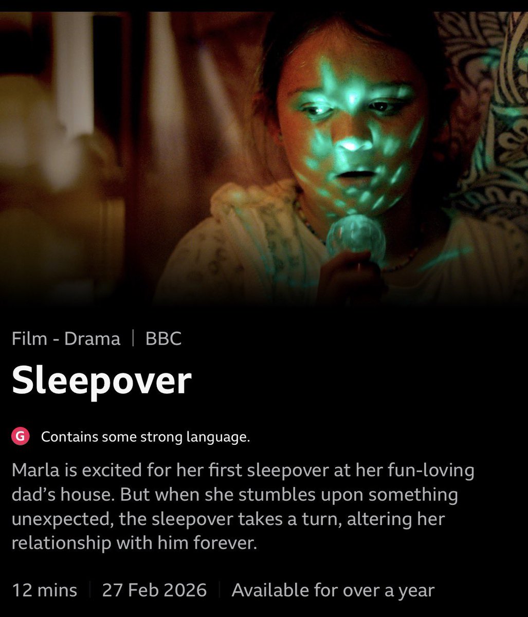 Nireus's tweet image. #Sleepover is a very good 12 minute short

bbc.co.uk/iplayer/episod…
Can be seen with the link above on the BBC iPlayer