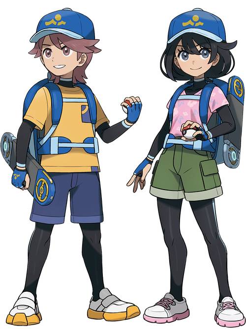Micromania_Fr's tweet photo. Et voici le look des personnages principaux du prochain Pokémon ! A gauche la team Vents🍃, à droite, la team Vagues🌊 ! 

Vers lesquels vont votre préférence ? https://t.co/ScBseSZHlz