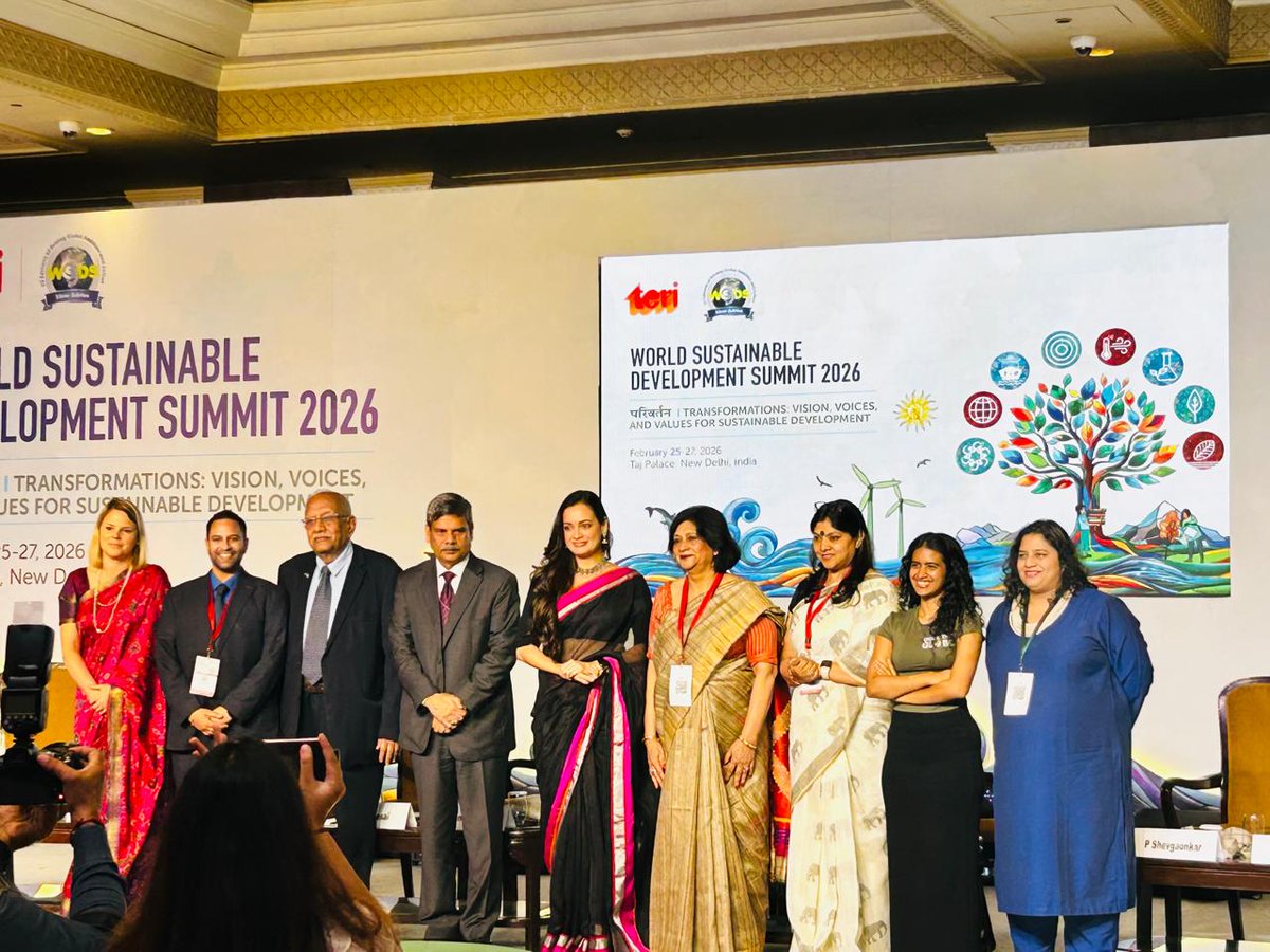 1popmovement's tweet photo. 🌍 Day 3 at the World Sustainable Development Summit 2026 spotlighted climate finance &amp; clean energy, with Dr. Ash Pachauri reinforcing youth-led climate action. 🌱

#WSDS2026 #Act4Earth #POPMovement https://t.co/f5OFnz0OtE