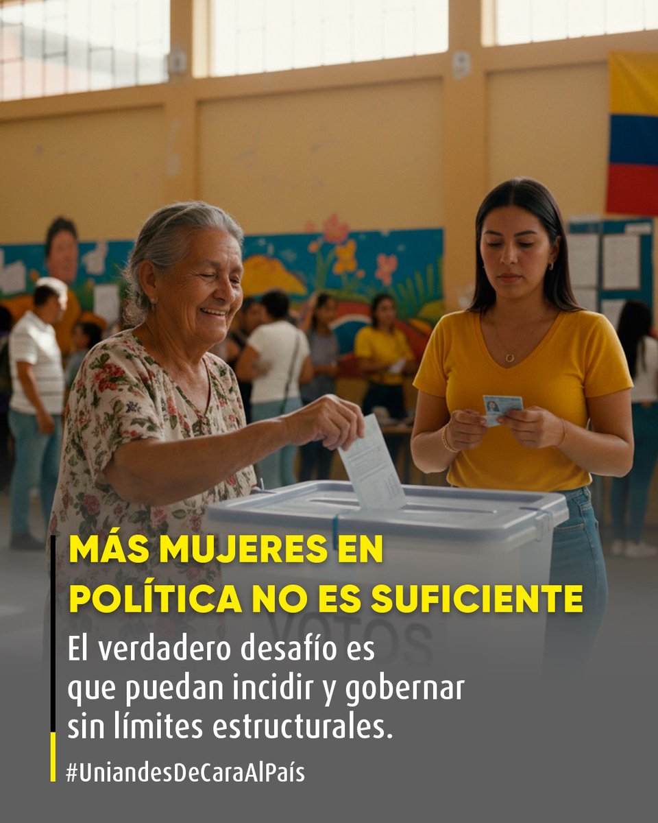 Uniandes's tweet photo. ⚖️ Hacia 2026, el debate ya no es cuántas mujeres llegan al poder, sino qué tan real es el poder que pueden ejercer.

3 de cada 4 candidatas en Colombia han sufrido violencia política. 7 de cada 10 reportan agresiones psicológicas o digitales durante sus campañas. A esto se suman brechas de financiación y una distribución desigual del tiempo de cuidado.

📊 En las últimas décadas el país avanzó de la cuota del 30 % hacia principios de paridad y alternancia. La representación formal ha crecido. El reto es convertir esa presencia en capacidad efectiva de incidir en presupuesto, agenda legislativa y decisiones estructurales.

“Una cosa es participar y otra los contenidos”, advierte Diana Puerta, directora de Programas de Sostenibilidad.

La pregunta no es solo quién ocupa una curul, sino en qué condiciones ejerce liderazgo y qué transformaciones logra impulsar.

La representación es un paso. La incidencia es la medida. 

👉 Lee la nota completa y analiza qué está en juego para el poder político femenino en las elecciones de 2026. https://t.co/jcbh2w7duC 

#UniandesDeCaraAlPaís #Elecciones2026 #GéneroYPoder #DebatePúblico