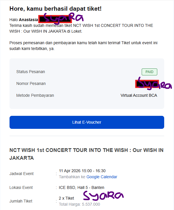 sunsyara's tweet photo. WTS 2 tix NCT WISH 1st Concert Tour Our WISH in Jakarta, krn ternyata saya harus pergi ke luar negeri di 11 April itu... 🥲

Detail:
- Cat 2 Tribune (Seating) 
- Dibeli saat General Sale
- Gak ambil untung, harga jual pas, bisa nego.

DM or reply to this if interested. https://t.co/KyJQSwrpH8