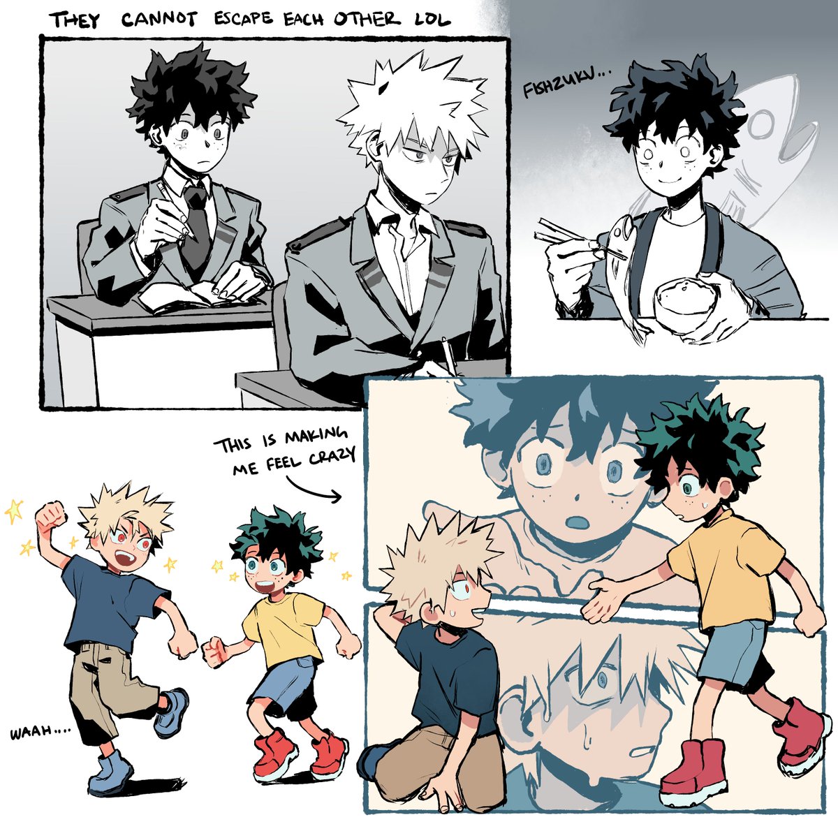 i started watching bnha and doodling as I've been going. Here are my s1 ep 1-7 drawings...I have a lot of thoughts about bakugou already...(shakes)