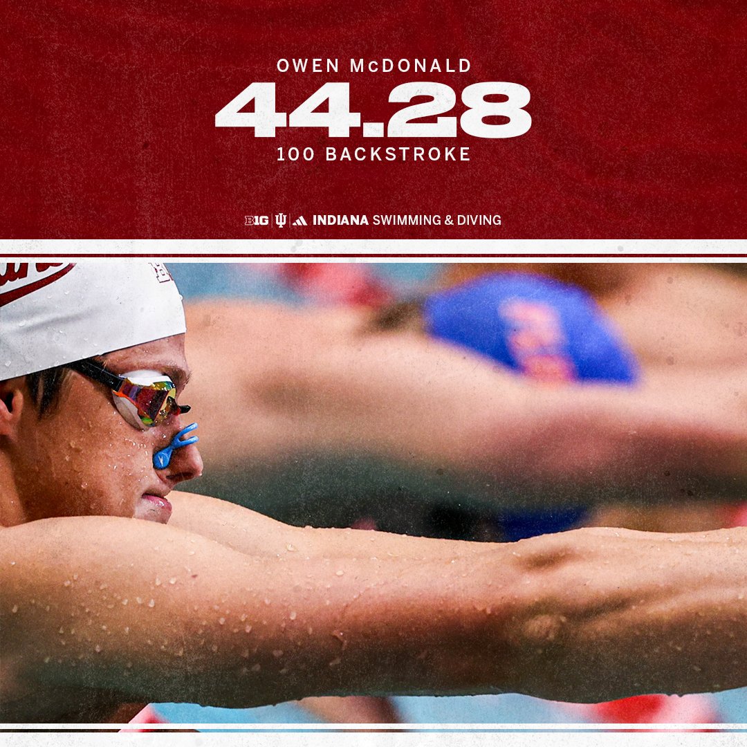 A <a href="/bigten/">Big Ten Conference</a> meet record to start Day Three!

Owen McDonald leads three Hoosiers into the championship final with the morning's top time.