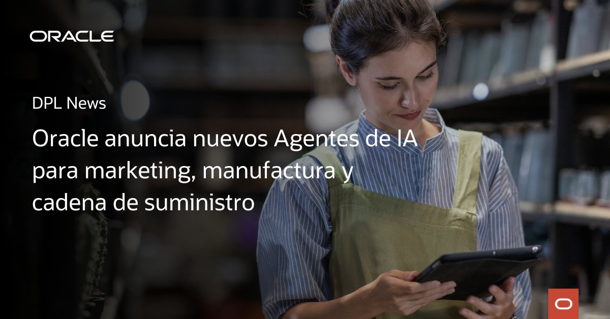 Oracle lanzó nuevos agentes de IA en Fusion Cloud Applications para automatizar procesos y mejorar la toma de decisiones. Las capacidades abarcan marketing, ventas, servicio al cliente y supply chain, con flujos de trabajo más inteligentes y eficientes.

social.ora.cl/6015hvewL