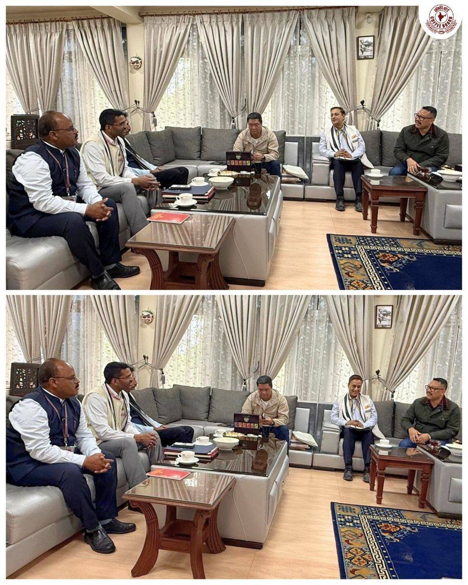 ZingnuChau's tweet photo. Attended and coordinated the Coffee Board delegation meeting with Hon'ble CM Shri @PemaKhanduBJP Ji to expand coffee cultivation and strengthen value chains in Arunachal Pradesh.

This initiative will unlock new opportunities for our farmers, promote local entrepreneurship, and reinforce rural livelihoods under the vision of Pema 3.0.

#CoffeeMission #ViksitArunachal