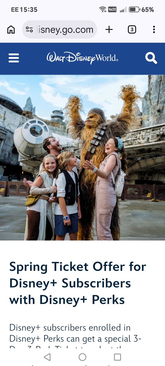 This is a good special deal for Walt Disney World 3-day ticket for Disney+ subscriber disneyworld.disney.go.com/disney-plus-of…