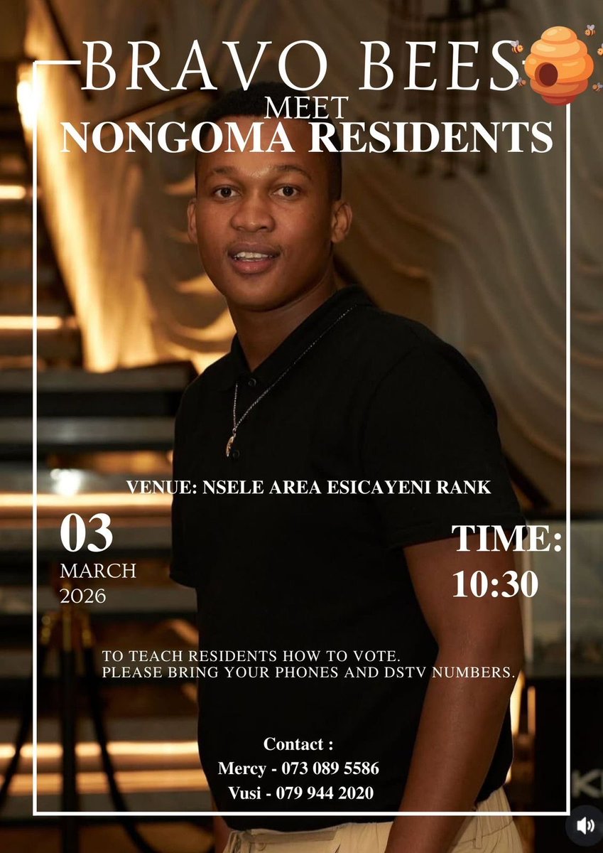 realbravob's tweet photo. KZN Nongoma, Hlangana BeeNation🐝🐝🐝
Size ngamandla💪🏽🐝🐝🐝 

BRAVO B X2MILLION
TOP GUY BRAVO B 
#LindokuhleNsele
#BravoB
#BBMzansiS6 
#Bazozwa https://t.co/ILVIgaFh5S