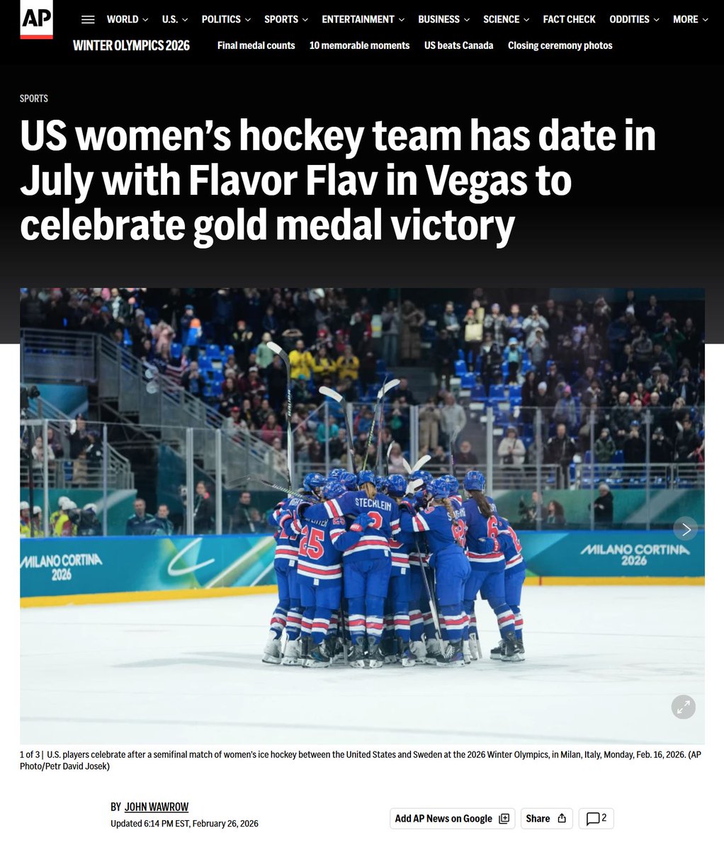 Yesterday, the <a href="/AP/">The Associated Press</a> ran a story about our client @TheGISTUSA co-hosting a celebration for the US women's hockey team with Flavor Flav in Vegas. And I have to be honest… this one’s personal.

For those who don't know The GIST: they're a women-founded sports media company with 1M+