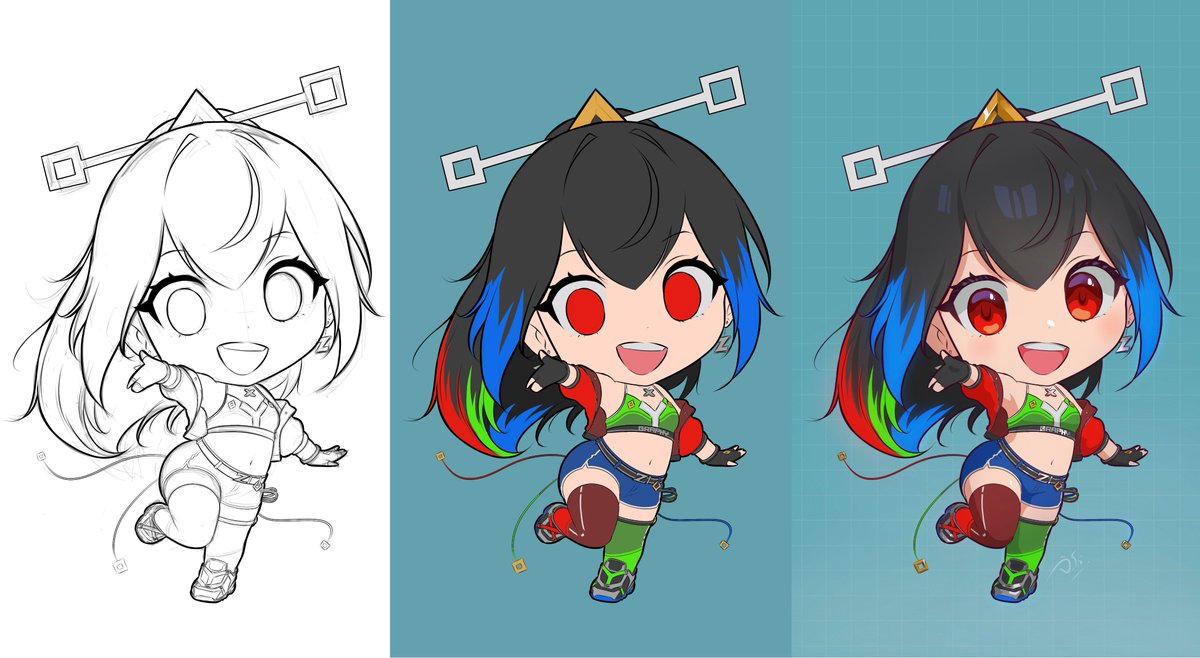 Maruchou4's tweet photo. From sketch to color ✏️➡️🎨
Chibi Graphy process in one post.
#Graphy #ChibiArt #ArtProcess #DigitalArt #Timelapse #AnimeArt #OC #drawing https://t.co/vfpZ7Awh68