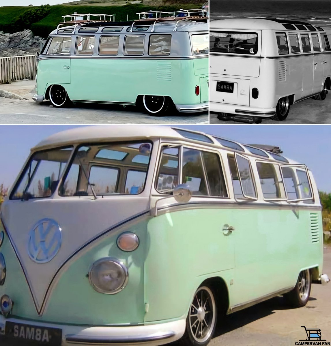 CamperFanPAGE's tweet photo. Dean Bunclark's beautifully restored #VWSamba named Sami is the ultimate symbol of vintage style and adventure! 🌟 https://t.co/yMDXpf2ivP