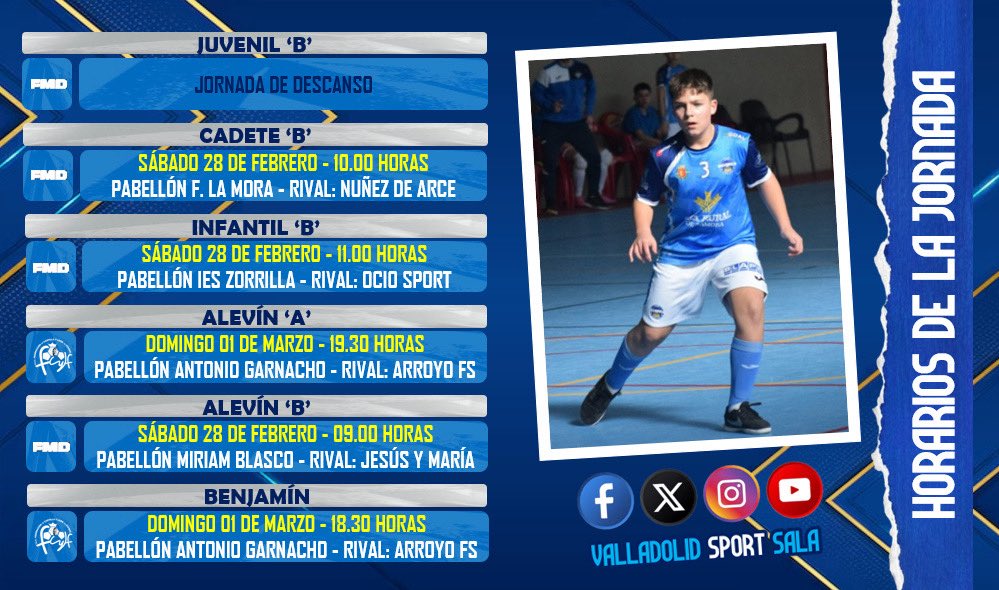 HORARIOS | Jornada 28 de febrero y 1 de marzo.

#AzulEsElColor