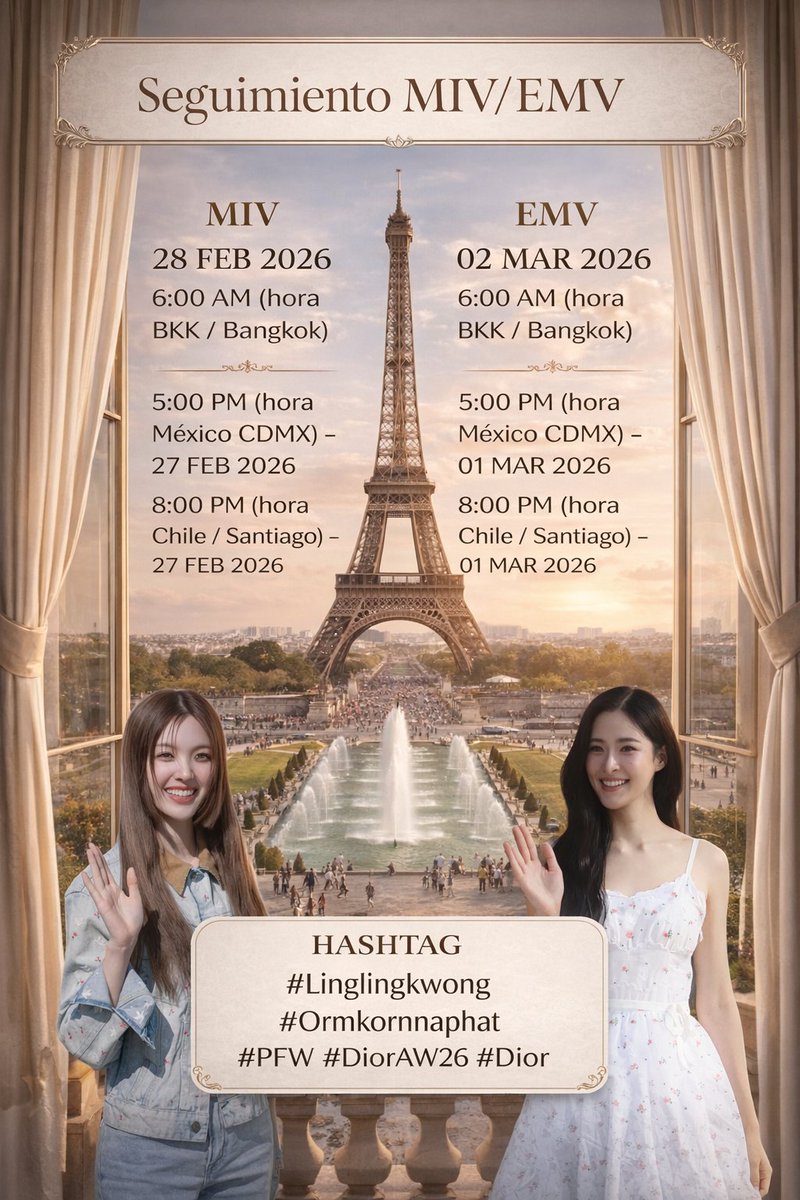 Paris Fashion Week y DiorAW26 nos necesitan con fuerza y con amor  Que se note la unión, la constancia y la vibra linda del fandom.  

#LingOrm