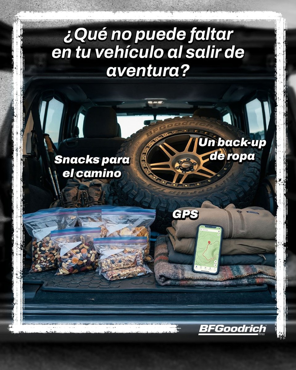 ¿Qué no puede faltar durante la aventura? Cuéntanos en los comentarios si tienes otras opciones.

Eso sí, lo que no puede faltar en tu vehículo son unas BFGoodrich®:

bit.ly/4qGtKlh

#AventuraBFG
#TerrainFamily