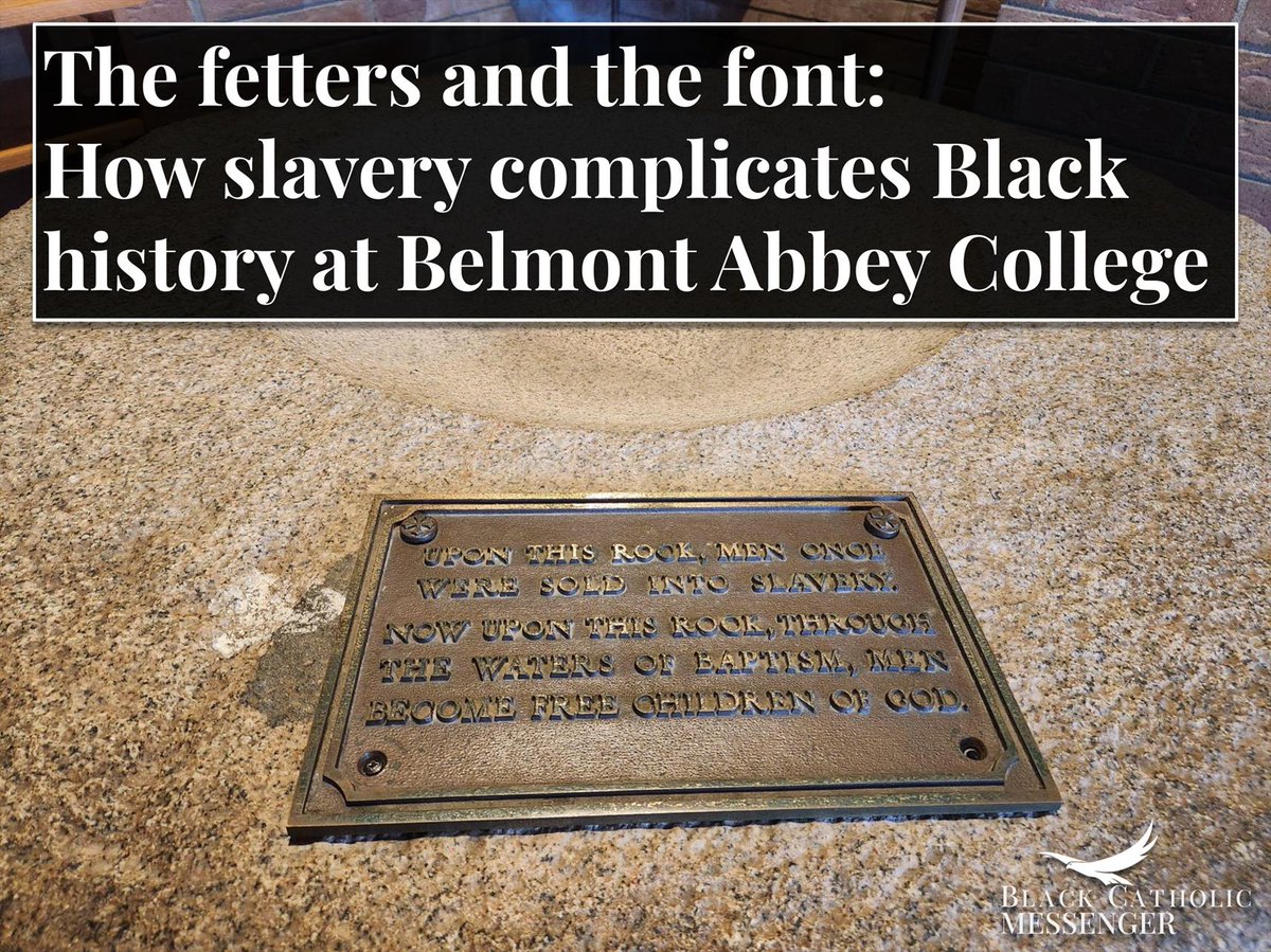 A baptismal font at Belmont Abbey in North Carolina has generated controversy for its history as a former slave auction block, though some praise its repurposing.

<a href="/MVMPaper/">Matt Memrick</a> explores the stone's story and its reception at a nearby Benedictine college. blackcatholicmessenger.org/the-fetters-an…