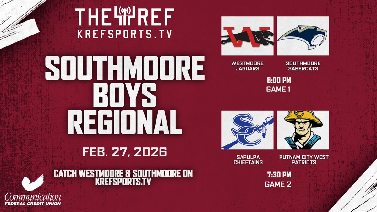 KREFsportsTV's tweet photo. 🏀 Southmoore Boys Regional 🏀 

Here's what the Southmoore Boys Regional looks like:

We'll just be broadcasting the Southwest Showdown Tonight at 6:00 PM on https://t.co/urngo2oLE6 📺
#OkPreps https://t.co/DvQscEZm5E
