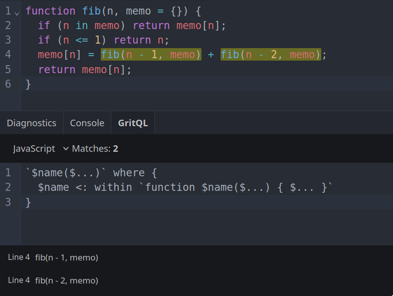You can now test GritQL queries in our playground! It's great for getting quick feedback.

Try it yourself!👇